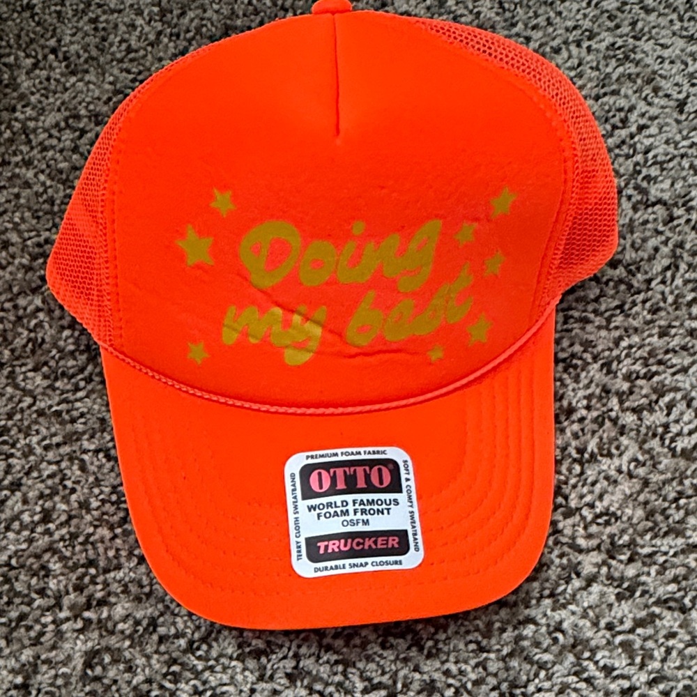 OTTO Neon Orange Trucker Hat - "Doing My Best"